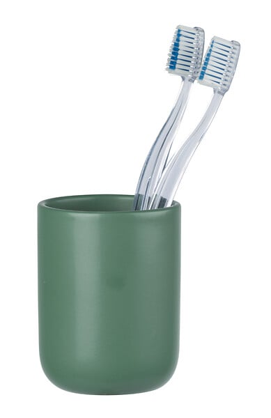 WENKO - Gobelet à dents céramique Olinda - Vert - 250 ml - large