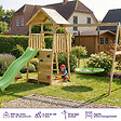 KANGUI - Aire de jeux bois, 2 balançoires, nid, toboggan, escalade, bac à sable WOODI - vignette