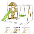 KANGUI - Aire de jeux bois, 2 balançoires, nid, toboggan, escalade, bac à sable WOODI - vignette