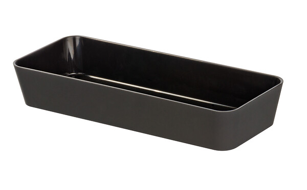 WENKO - Bac de rangement plastique Gom Noir 24cm - large