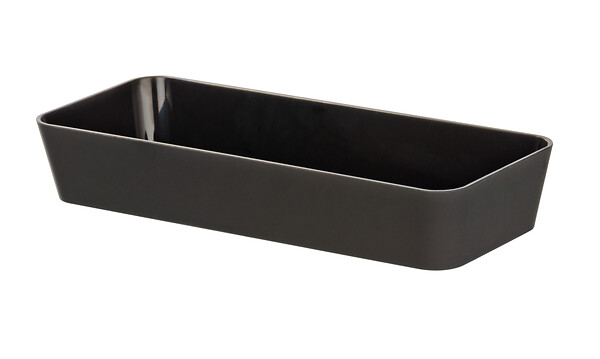 WENKO - Bac de rangement plastique Gom Noir 24cm - large