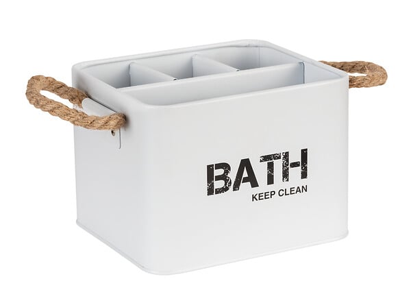 WENKO - Boîte de rangement 4 compartiments Gara - Acier - Blanc - large