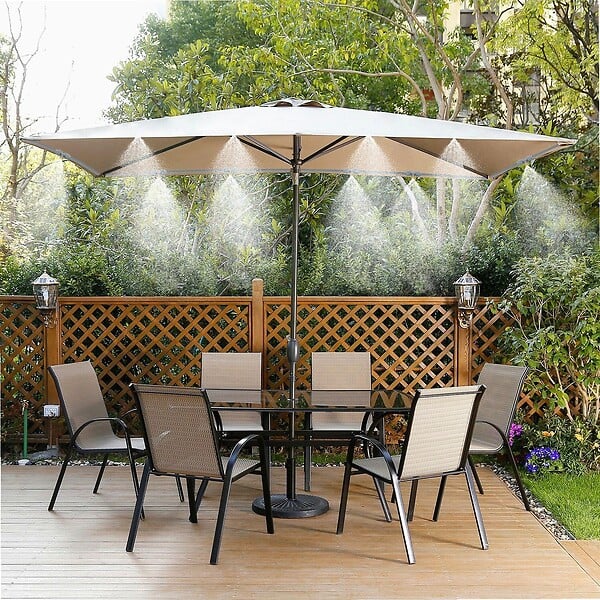 WERKAPRO - Brumisateur de terrasse 7,5m 4 buses laiton - large