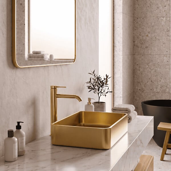 ESSEBAGNO - Musea miroir 80x60 or brossé - large