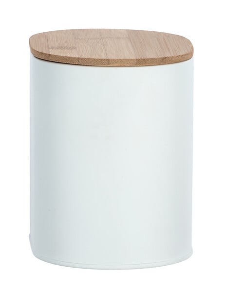 WENKO - Boîte de rangement SDB bambou et acier - Blanc - large