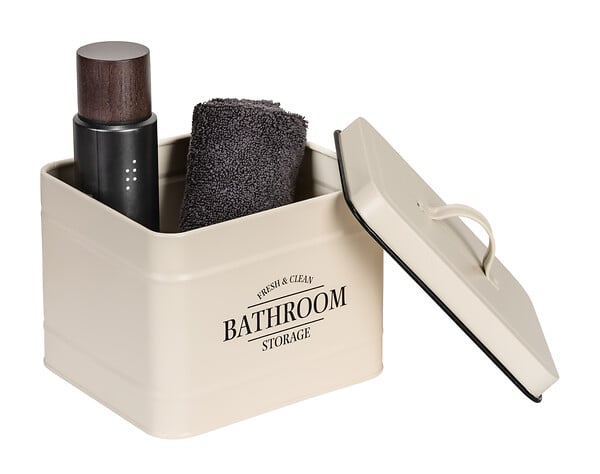 WENKO - Boîte SDB avec couvercle Uri beige - large