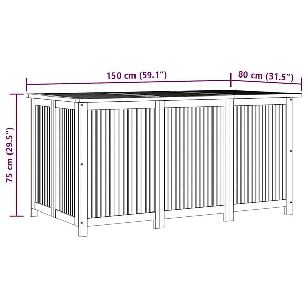 VIDAXL - vidaXL Boîte de rangement de jardin 150x80x75 cm bois massif d'acacia - large