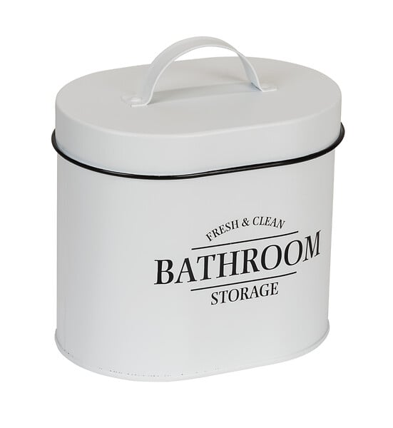 WENKO - Boîte SDB avec couvercle Pali ovale blanc - large