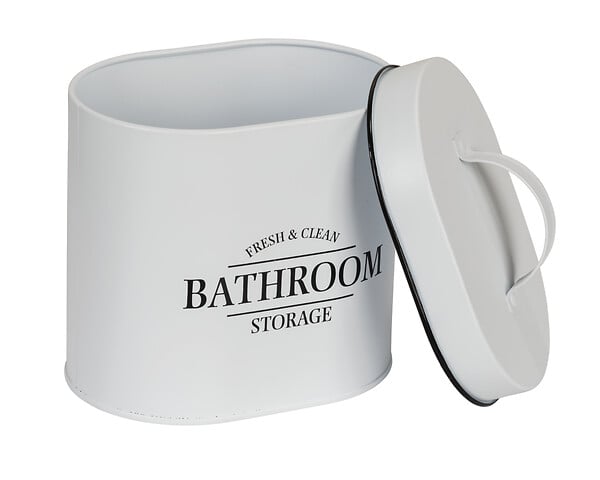 WENKO - Boîte SDB avec couvercle Pali ovale blanc - large