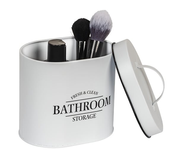 WENKO - Boîte SDB avec couvercle Pali ovale blanc - large