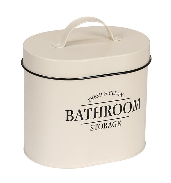 WENKO - Boîte SDB avec couvercle Uri ovale beige - large