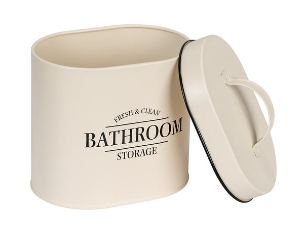 WENKO - Boîte SDB avec couvercle Uri ovale beige - large