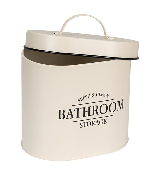 WENKO - Boîte SDB avec couvercle Uri ovale beige - large