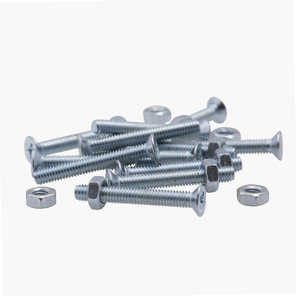 VISSAL - Vis à métaux zinguée tête fraisée PZ cruciforme Viswood Ø 6x20 mm (lot de 12 vis+écrou) - large