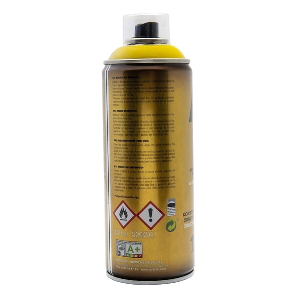 FM SPRAY - Bombe de peinture jaune 400ml Jaune Colza - RAL1021 - large