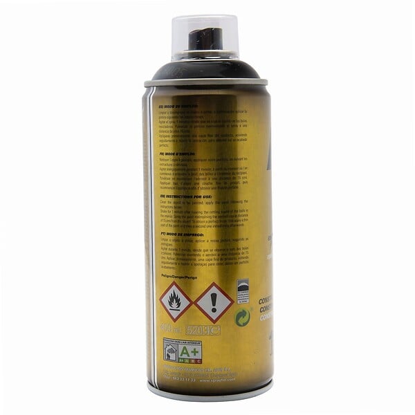 FM SPRAY - Bombe de peinture noir 400ml Noir brillant - RAL 9005 - large