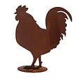 DECORIALE - Coq métal rouille sur socle 41xh46cm - vignette