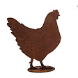 DECORIALE - Poule métal rouille sur socle 34xh39cm - vignette