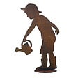 DECORIALE - Till avec arrosoir métal rouille sur socle 61xh98cm - vignette