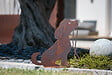 DECORIALE - Chien lucy avec laisse métal rouille sur socle h50cm - vignette