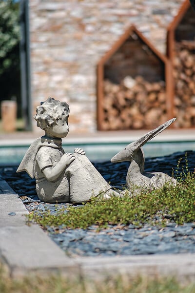 DECORIALE - Statue renard attentif h.37cm - large