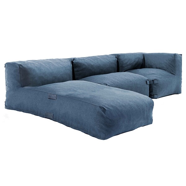 OVIALA - Salon de jardin modulable 3 places bleu pacific - Mixi - large