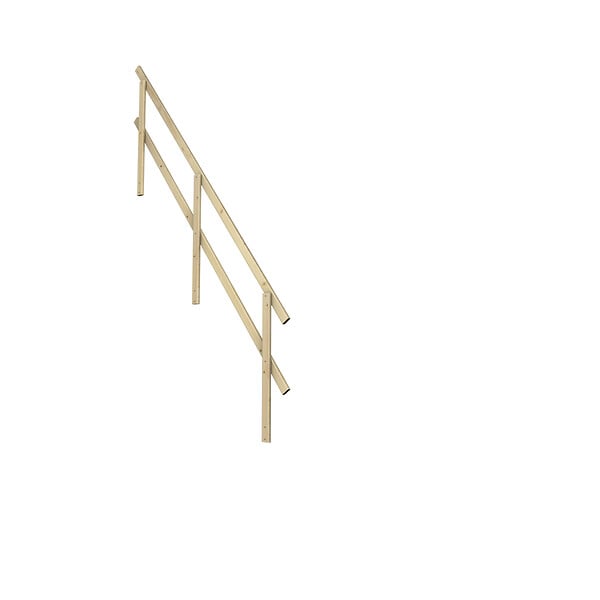 KORDO - Rampe escalier droit 2 lisses - Sapin - 2,7x6,5cm - large
