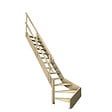 KORDO - Rampe escalier droit 2 lisses - Sapin - 2,7x6,5cm - vignette