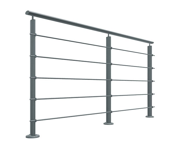 KORDO - Poteau prestio anthracite fixation à plat - large