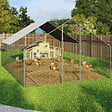 ID MARKET - Enclos poulailler 12 m² parc grillagé 4x3 M acier galvanisé - vignette