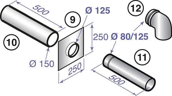 DE DIETRICH - Adaptateur 80/125 mm (MCA) - Blanc- réf : S100465 - DE DIETRICH - large
