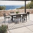 OVIALA - Table extensible en aluminium et céramique 10 chaises gris - Tivoli - vignette