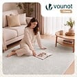 VOUNOT - Tapis de salon poils ras doux antiderapant 160x230cm uni crème - vignette