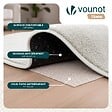 VOUNOT - Tapis de salon poils ras doux antiderapant 160x230cm uni crème - vignette