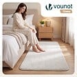VOUNOT - Tapis de salon poils ras doux antiderapant 120x160cm uni crème - vignette