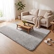 VOUNOT - Tapis de salon poils ras doux antiderapant 140x200cm uni gris - vignette