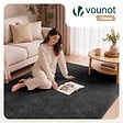 VOUNOT - Tapis de salon poils ras doux antiderapant 160x230cm uni anthracite - vignette