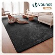 VOUNOT - Tapis de salon poils ras doux antiderapant 240x340cm uni anthracite - vignette