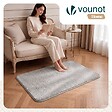 VOUNOT - Tapis de salon poils ras doux antiderapant 80x150cm uni gris - vignette