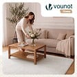 VOUNOT - Tapis de salon poils ras doux antiderapant 140x200cm uni crème - vignette