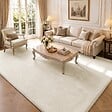 VOUNOT - Tapis de salon poils ras doux antiderapant 240x340cm uni beige - vignette
