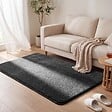 VOUNOT - Tapis de salon poils ras doux antiderapant 120x160cm uni anthracite - vignette