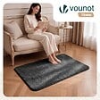 VOUNOT - Tapis de salon poils ras doux antiderapant 80x150cm uni anthracite - vignette