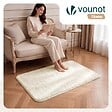 VOUNOT - Tapis de salon poils ras doux antiderapant 80x150cm uni beige - vignette