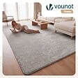 VOUNOT - Tapis de salon poils ras doux antiderapant 240x340cm uni gris - vignette
