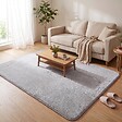 VOUNOT - Tapis de salon poils ras doux antiderapant 160x230cm uni gris - vignette