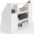 ID MARKET - Ensemble étagère 2 niveaux, armoire 2 armoire 1 porte + 1 niche sous pente TOMI blanc - vignette