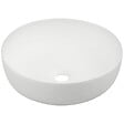 KERRA - Vasque à poser ronde en céramique GRANA blanc mat effet granit Ø41,5 cm - vignette