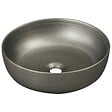 KERRA - Vasque à poser ronde en céramique SILVER gris métal brossé Ø41,5 cm - vignette