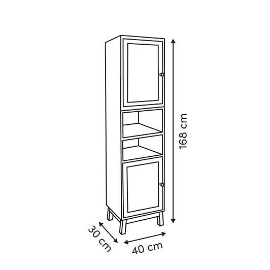5 FIVE SIMPLY SMART - Colonne 2 portes Cane marron - large